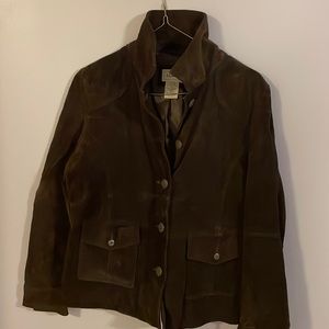 Llbean brown suede jacket in woman’s XL